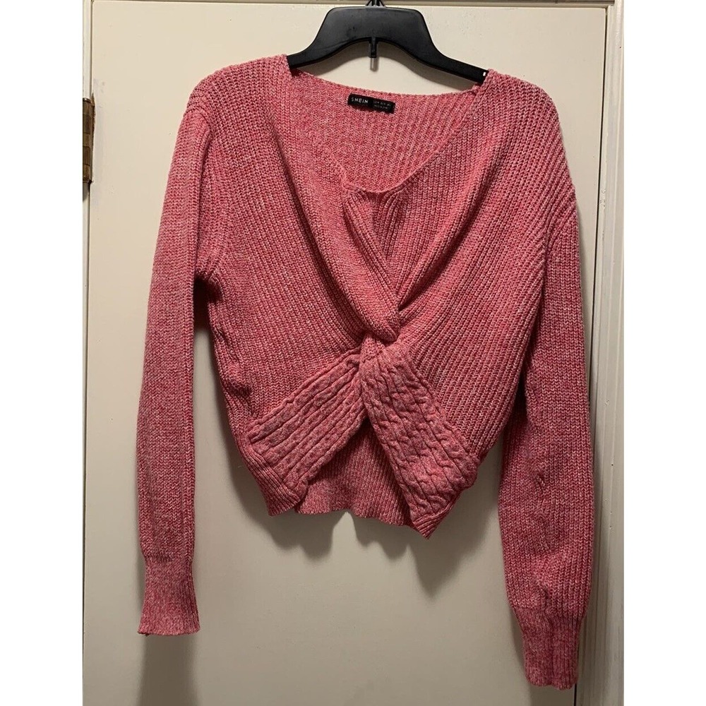 SHEIN Cropped Sweater - Pink Medium Crossed Bottom